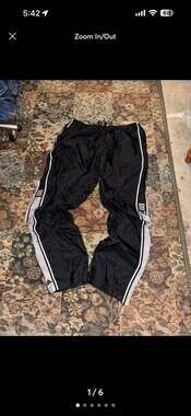 Adidas Vintage Black Nylon Mesh Lined Windbreaker Track Pants Size XL